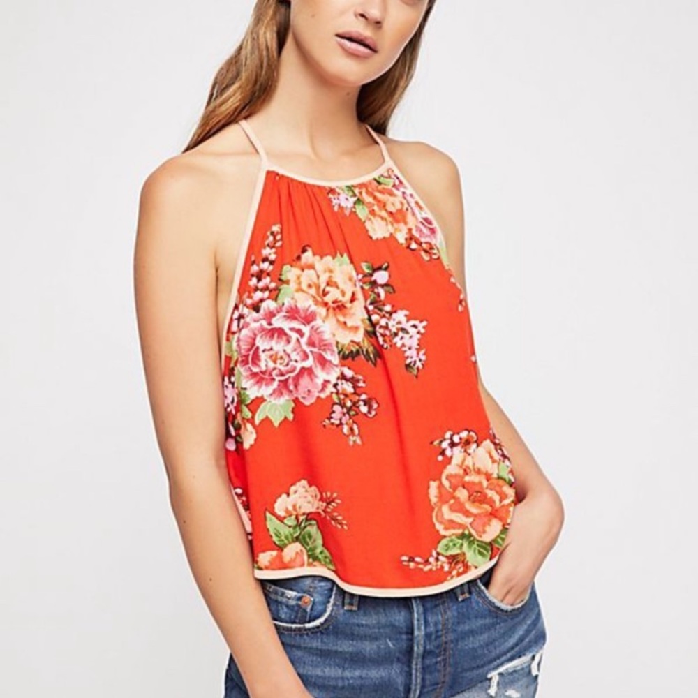 Free People Break Free Floral Swing Tank Top